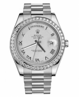 Réplique Rolex Day Date II President Blanc or and Diamonds Ivory concentr Montre