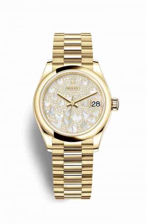 Copie de Rolex Datejust 31 jaune 18 ct 278248 Nacre pavee pavee Cadran