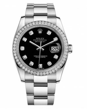 Réplique Rolex Datejust 36mm cadran en acier inoxydable noir 116244 BKDO Montre