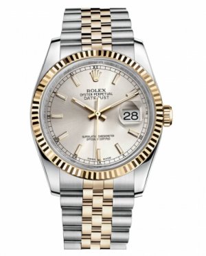 Réplique Rolex Datejust 36mm acier et Jaune or Argent Dial 116233 SSJ Montre