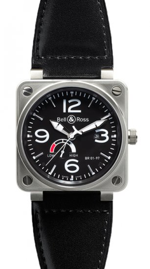 Réplique Black Steel Bell et Ross de reserve de marche 46mm Hommes BR 01-97 Steel Black Montre - Cliquez sur l'image pour la fermer