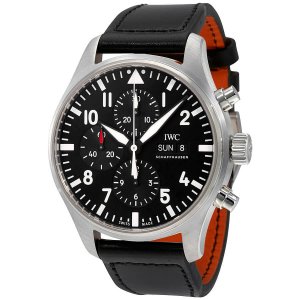 Réplique IWC d'Aviateur noir Automatique Chronographe hommes IW377709 Montre