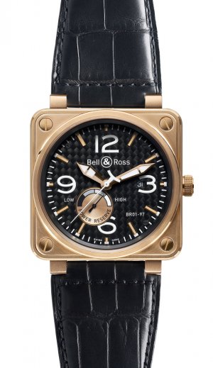 Réplique Or Rose Bell & Ross reserve de marche 46mm Hommes BR 01-97 PINK GOLD Montre