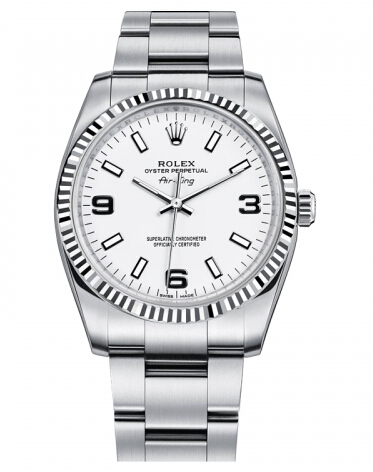 Réplique Rolex Air-King Blanc or Fluted Bezel Blanc cadran 114234 WAO Montre - Cliquez sur l'image pour la fermer