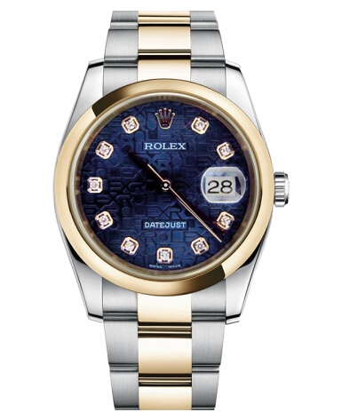 Réplique Rolex Datejust en acier et or 36mm en or jaune Cadran Bleu Jubil 116203 BLJDO Montre - Cliquez sur l'image pour la fermer