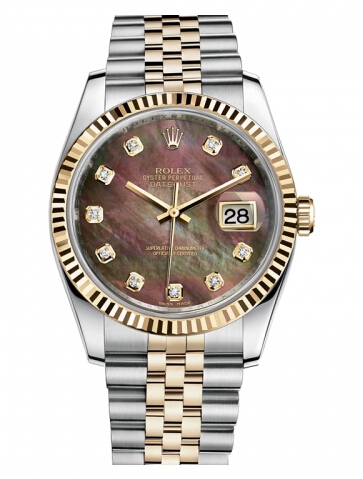 Réplique Rolex Datejust 36mm acier et Jaune or Dark Mother of Pearl Dial 116233 DKMDJ Montre - Cliquez sur l'image pour la fermer