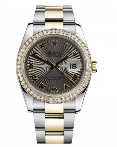 Réplique Rolex Datejust en acier et cadran en or jaune Or Gris Sunbeam 116243 GSBRO Montre - Cliquez sur l'image pour la fermer