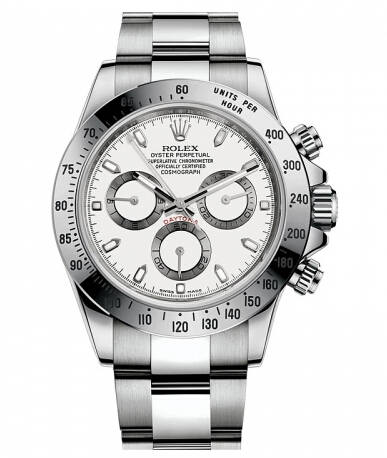 Cadran Rolex Daytona en acier blanc - Cliquez sur l'image pour la fermer