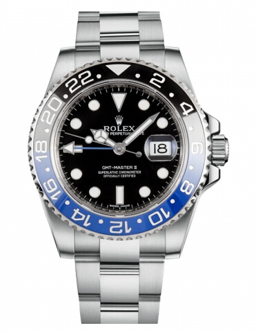 Rolex GMT Master II en acier inoxydable cadran noir - Cliquez sur l'image pour la fermer