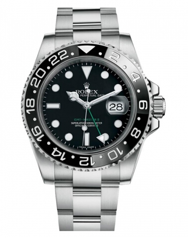 Rolex GMT Master II en acier inoxydable cadran noir - Cliquez sur l'image pour la fermer