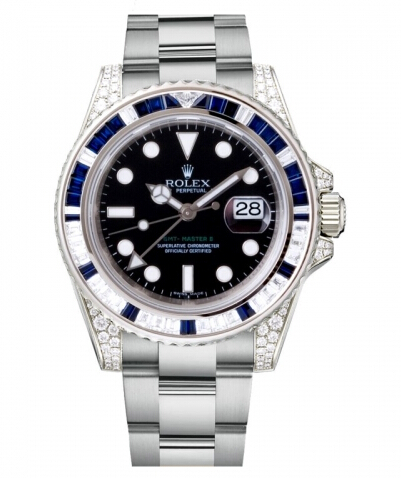 Rolex GMT Master II en or blanc cadran noir - Cliquez sur l'image pour la fermer