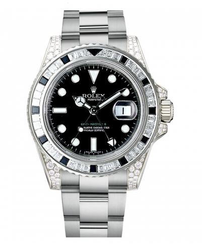 Rolex GMT Master II en or blanc cadran noir - Cliquez sur l'image pour la fermer