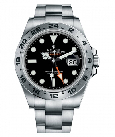 Cadran Rolex Explorer II en acier inoxydable noir - Cliquez sur l'image pour la fermer