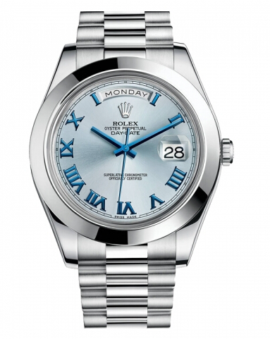 Réplique Rolex Day Date II President Platinum Ice bleu cadran 218206 IBLB Montre - Cliquez sur l'image pour la fermer