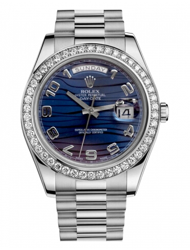 Réplique Rolex Day Date II President Blanc or and Diamonds bleu wave cadran Montre - Cliquez sur l'image pour la fermer