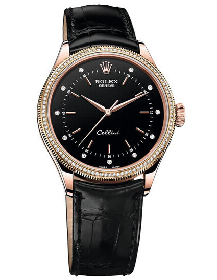 Réplique Rolex Cellini Temps 50605RBR Rose Or & Diamants Montre - Cliquez sur l'image pour la fermer