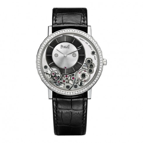 Réplique Piaget Altiplano noir et cadran argente or blanc 18 carats de di Montre - Cliquez sur l'image pour la fermer