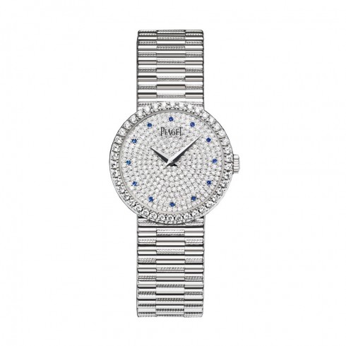 Réplique Piaget Traditional pave de diamants Saphir Cadran en or blanc 18 Montre - Cliquez sur l'image pour la fermer